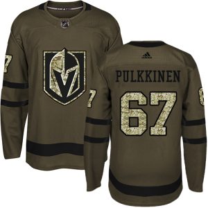Herren Vegas Golden Knights Eishockey Trikot Teemu Pulkkinen #67 Authentic Grün Salute to Service